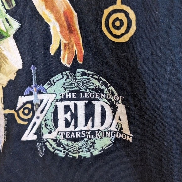 The Legend Of Zelda Tears Of The Kingdom Black Mens T-Shirt Size L - Picture 4 of 10